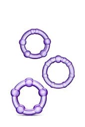 Набор эрекционных колец Stay Hard Beaded Purple