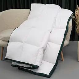 Ковдра MirSon Imperial Satin Luxe, літня, 240х220 см, біла із зеленим кантом - мініатюра 14