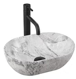 Умивальник Rea Amelia Mini 38x26 stone matt (REA-U9109), Матова