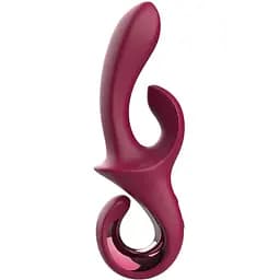 Вібратор-кролик Dreamtoys Glam Duo Vibrator 22.7 см бордовий