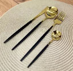 Набір столових приладів A-Plus Cutlery set Gold на 1 персону 4 предмети Золотий - мініатюра 2