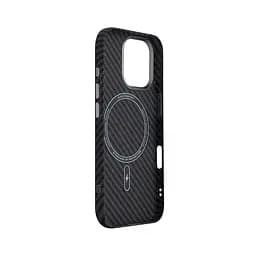 Карбоновый чехол для Apple iPhone 17, LikeCarbon2 MagCase, черный, тонкий защитный чехол-панель из поликарбоната с магнитами N52, MagSafe, противоударный, совместим с беспроводной зарядкой, приподнятые края для защиты камеры, ArmorStandart (ARM86257) - мініатюра 4