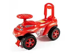 Автомобіль для прогулянок - толокар з музичним кермом, Doloni Toys (червоний)