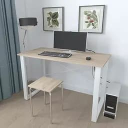 Письмовий стіл Ferrum-decor Драйв 750x1000x700 Білий метал ДСП Дуб Сонома 16 мм (FRD-103167) - мініатюра 2