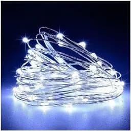 Новогодняя гирлянда роса Brille на батарейках 50 LED 5 м белого цвета 1977-03