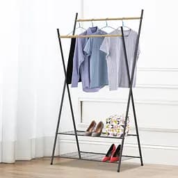 Стійка для одягу Casa Si Garment Rack Bamboo Black (CS92309W04), чорний - мініатюра 4