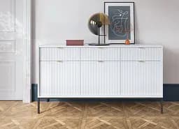 Комод Perfect Home Новая/Nova 3-дверный с 3 ящиками и черными ножками KSZ154 Белый (PFH-091240)