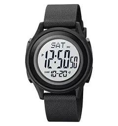 Чоловічий спортивний наручний годинник Skmei 1893 (Чорний з білим циферблатом)