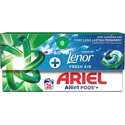 Капсули для прання Ariel Все-в-1 Дотик свіжого повітря Lenor 26 шт.
