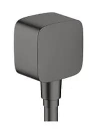 Шланговое подсоединение Hansgrohe FixFit E с обратным клапаном Brushed Black хром 26457340, Шлифованный черный хром