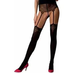 Колготки з ефектом панчох на підв'язках Passion TI112 nero-gold 1/2 (60/20 den)