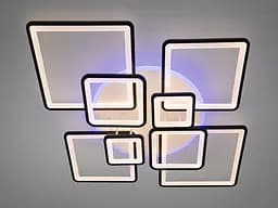 Стельова LED-люстра Diasha 8160/8BK 3color з пультом і димером, чорна, 225W, 12375 lm, сучасні квадратні LED-плафони 127× - мініатюра 3