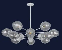 Люстра стельова Levistella 7526035-12 WH+CL, E27, білий, прозорий, сучасний стиль для дому - мініатюра 2