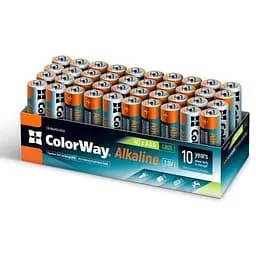 Батарейка AAA (LR03), щелочная, СolorWay Alkaline Power, 40 шт, 1.5V, Color box (CW-BALR03-40CB)
