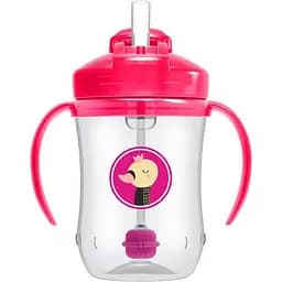 Поїльник Dr. Brown's із силіконовою трубочкою, рожевий, 270 мл