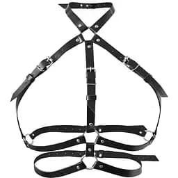 Портупея жіноча Art of Sex - Mirra, натуральна шкіра, розмір XS-2XL, колір чорний