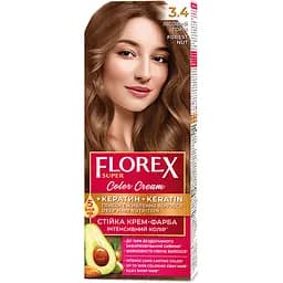 Стойкая крем-краска для волос Florex Super 3.4 Лесной орех