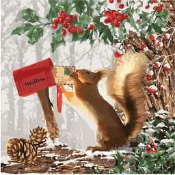 Картина по номерам Ideyka Маленький бельчонок 40х40 см KHO4095