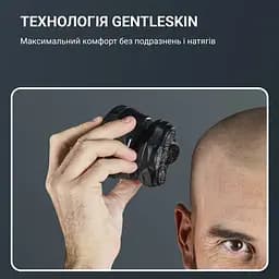 Електробритва Rowenta роторна Gentle Bald, бритв. головок-5, Li-Ion, сух.+волог., чорно-синій - мініатюра 9