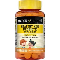 Пробиотик с клетчаткой для детей Mason Natural Healthy Kids Probiotic With Fiber 60 жевательных таблеток