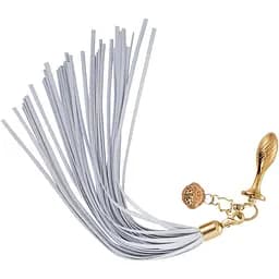 Металева анальна пробка Хвіст поні Lockink Sevanda White Pony-Tail Anal Pear-shape Plug