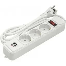 Мережевий фільтр живлення PowerPlant 1.8 м, 3 розетки, USB ( (PPSA10M18S3U) ) (PPSA10M18S3U)