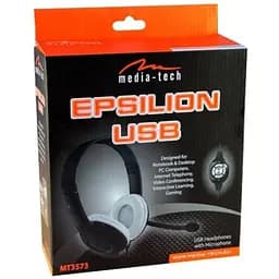 Гарнітура Media-Tech EPSILION USB Black-White (MT3573) - мініатюра 2
