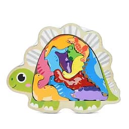 Дитячий дерев'яний пазл-вкладиш "Динозаври" Bambi MD 1500-3