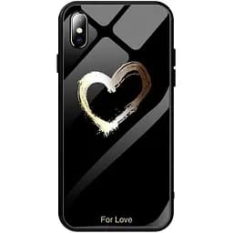 Чохол-накладка Toto Glass Fashionable Case Apple iPhone XS Heart on Black