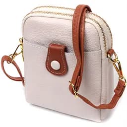 Стильна сумка трапеція для жінок із натуральної шкіри Vintage 22270 біла