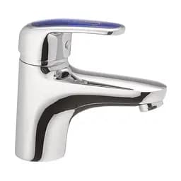 Змішувач для умивальника Haiba Magic 001 із синьою ручкою HB0662 Хром