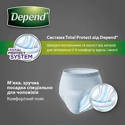 Поглинаюча спідня білизна Depend для чоловіків, L/XL, 9 шт. - мініатюра 4
