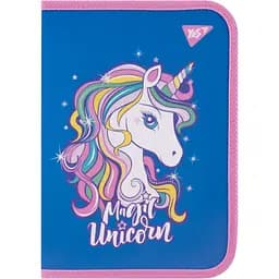 Папка для зошитів YES Glamour  пластикова на блискавці В5 синя (492206)