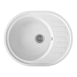 Кухонная мойка из искусственного камня овальная WiZ №11 620х500 мм (Белая)
