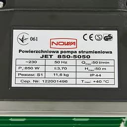 Насос поверхневий струменевий Nowa JET 850-5050 (148872) - мініатюра 7