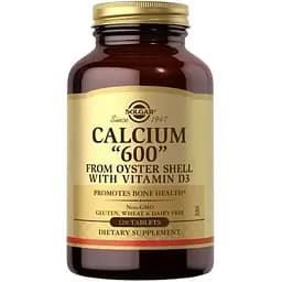 Вітаміни та мінерали Solgar Calcium 600 mg from Oyster Shell with Vitamin D3, 120 таблеток