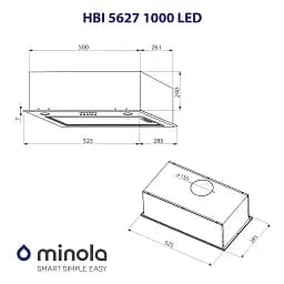 Витяжка повновбудована Minola HBI 5627 I 1000 LED - мініатюра 10