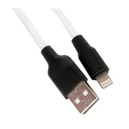 Кабель силиконовый Hoco X21 Plus Silicone USB - Lightning 2 метра бело-черный