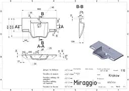 Умивальник Miraggio KRAKOW (0000203) Miramarble, Глянцевий, Підвісний, Білий - мініатюра 2