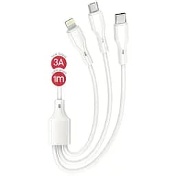 Дата кабель USB 2.0 AM to Lightning + Micro 5P + Type-C 1.0m 2.4A XO (CB-23U3) - мініатюра 4