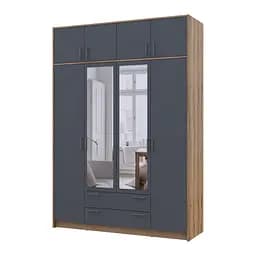 Шафа для одягу Doros Ронді з антресолей і дзеркалом Дуб Артизан/Графіт 4ДСП 160х52х236 (80737830)