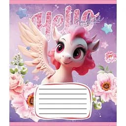 Зошит учнівський "Єдинороги" Leader 012-510065C-4 в косу лінію, 12 аркушів