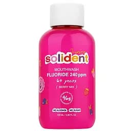 Детский ополаскиватель для полости рта Solident Junior Ягодный микс с фтором 240 ppm 100 мл