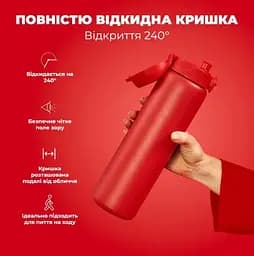 Пляшка для води ION8 металева вакуумна 920 мл Vacuum Insulated Red (I8TS1000Red) - мініатюра 3
