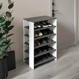 Тумба для взуття VAYS взуттєва полиця M-36 антрацит-білий