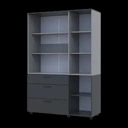 Шафа для одягу Doros Торн Антрацит/Сірий 3 ДСП/3Ш (полиці) 135х51.6х200 (44900522) - мініатюра 7