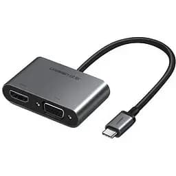 Usb-хаб Ugreen Usb-C to HDMI + VGA + Usb 3.0 Adapter with PD (серый)