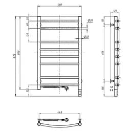 Електрична рушникосушка Navin Камелія 480x800 Sensor, золото, ліва 12-112033-4880, Золотий, Ліве, Електронний - мініатюра 6