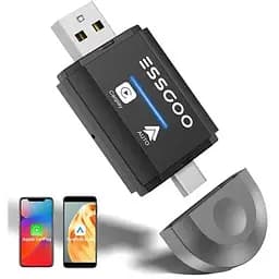 Бездротовий адаптер ESSGOO CarPlay для Apple CarPlay та Android Auto, сумісний із системами iOS 10+ та Android 11+