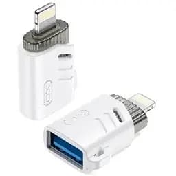 OTG-адаптер XO NB256A USB-A female to Lightning with lanyard Білий